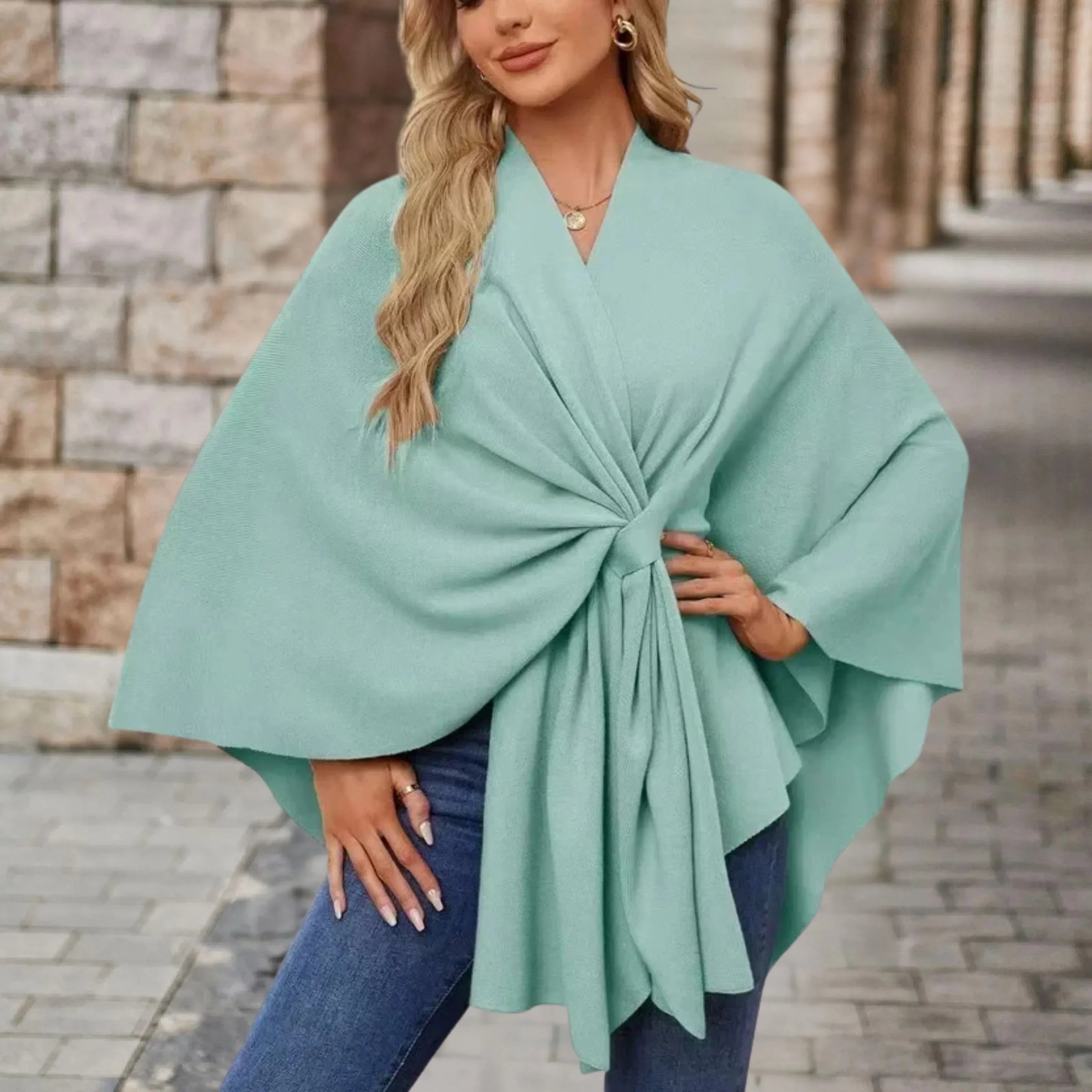 Women's Elegant Draped Poncho