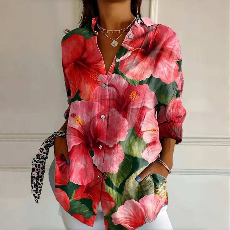 Women's Bold Floral Blouse