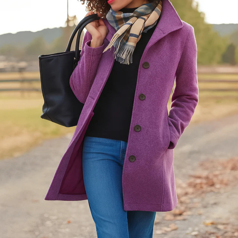 Women's Classic Coat with Buttons