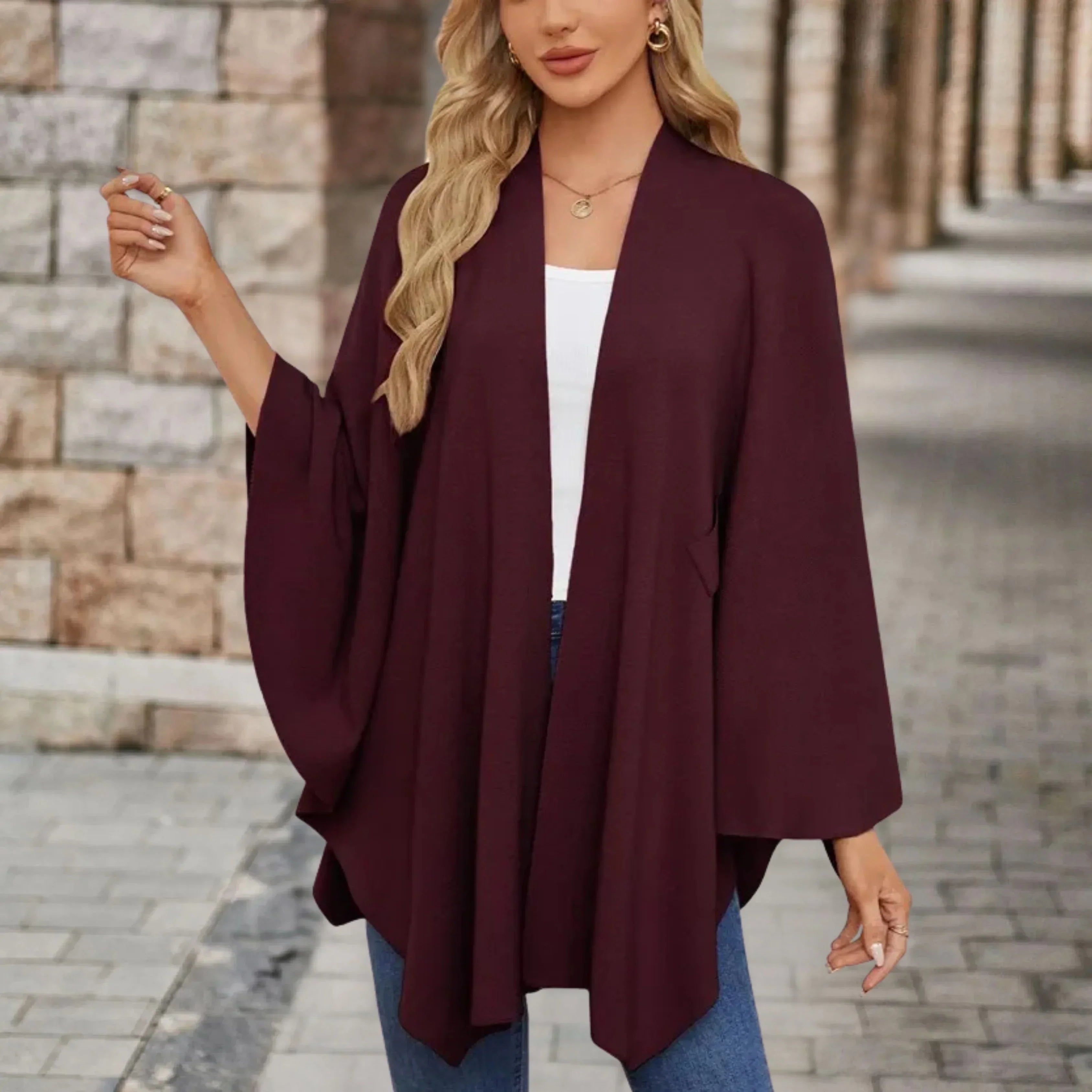 Women's Elegant Draped Poncho