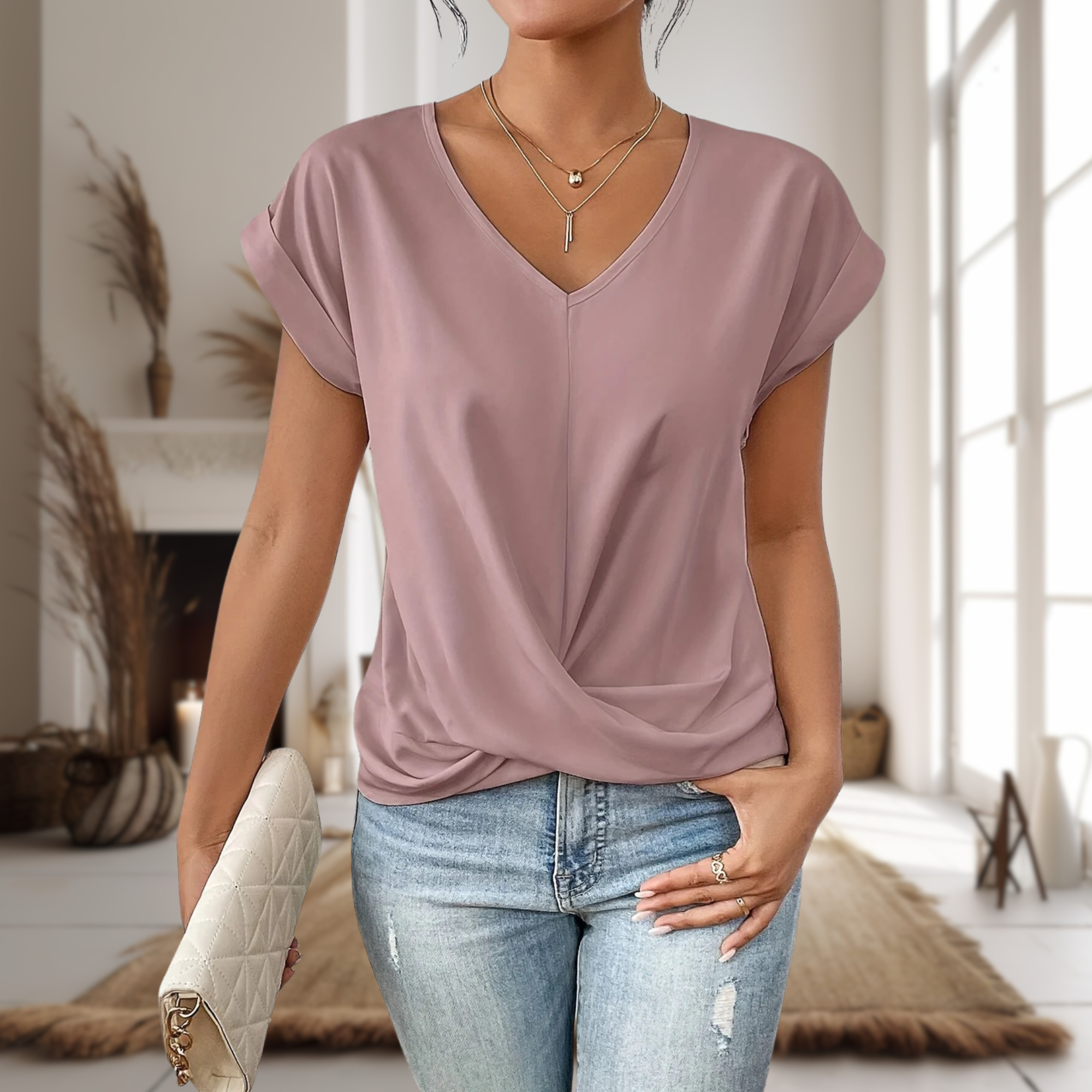 Women's Casual Sweetheart Neck T-Shirt
