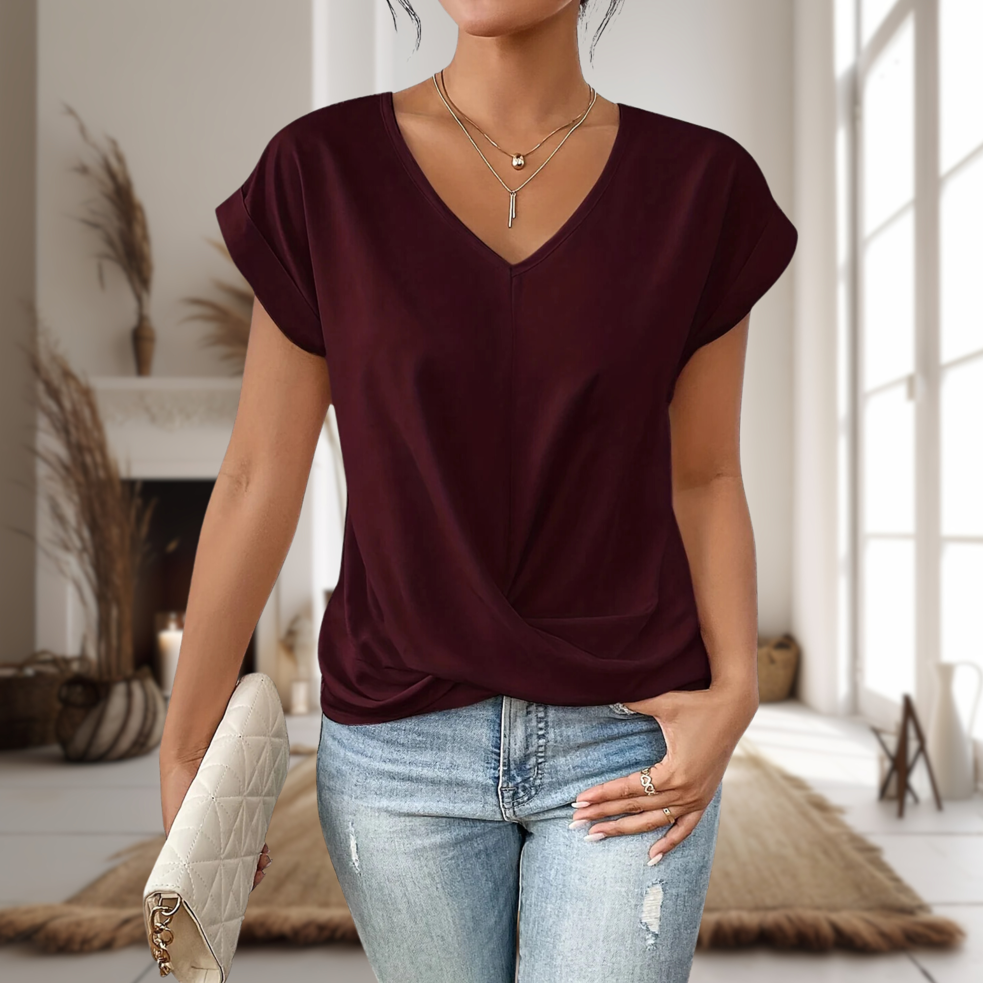 Women's Casual Sweetheart Neck T-Shirt