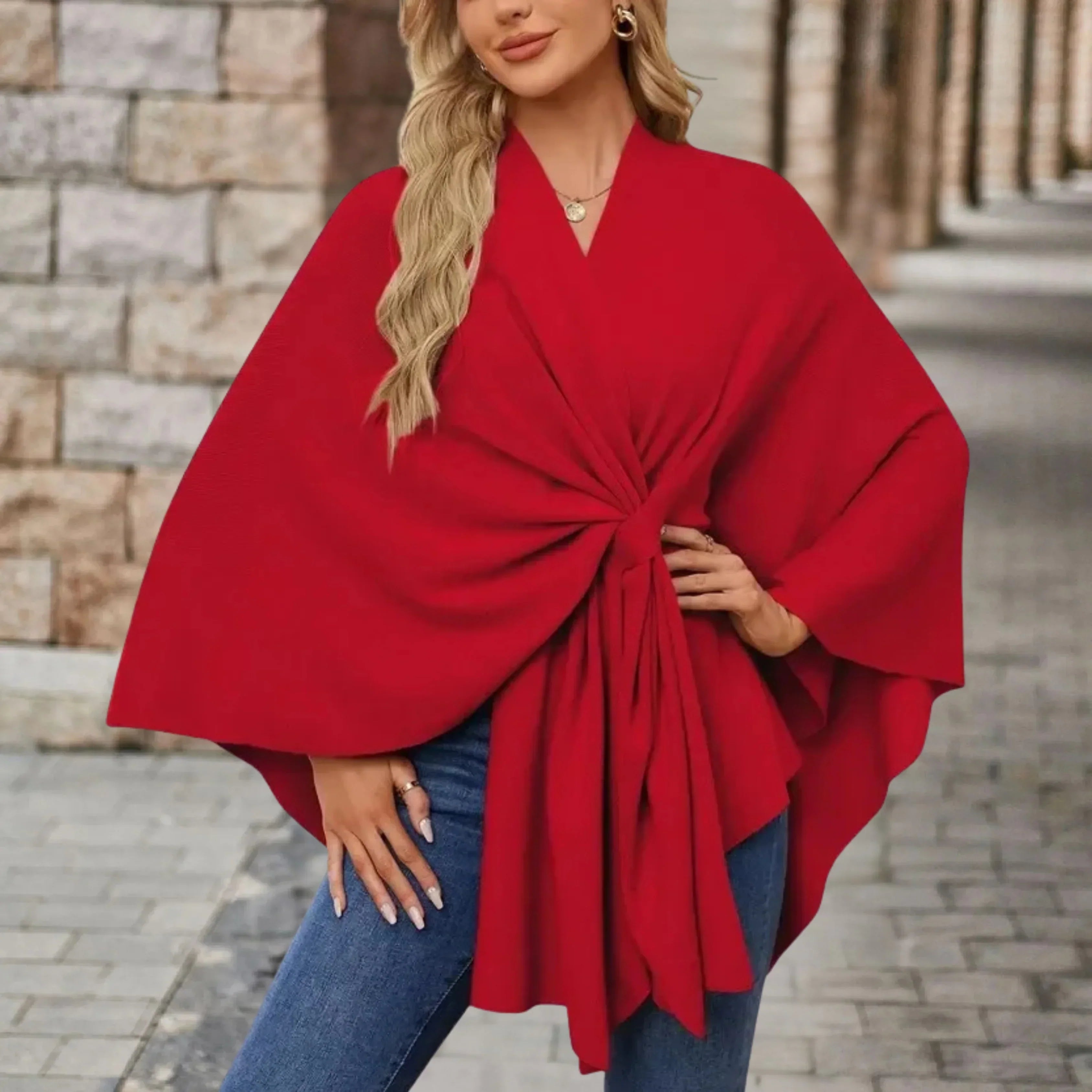 Women's Elegant Draped Poncho