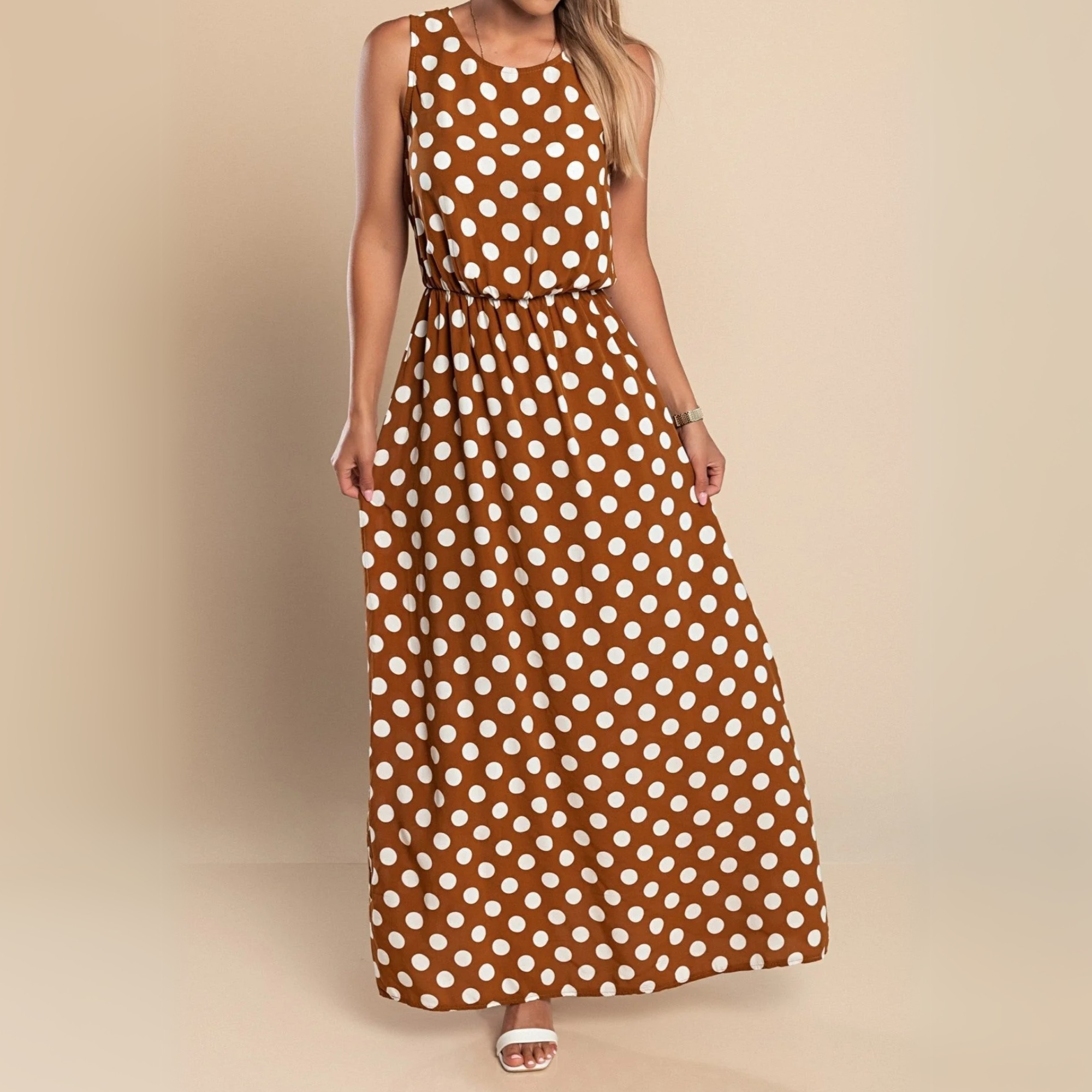 Women's Polka Dot Maxi Dress