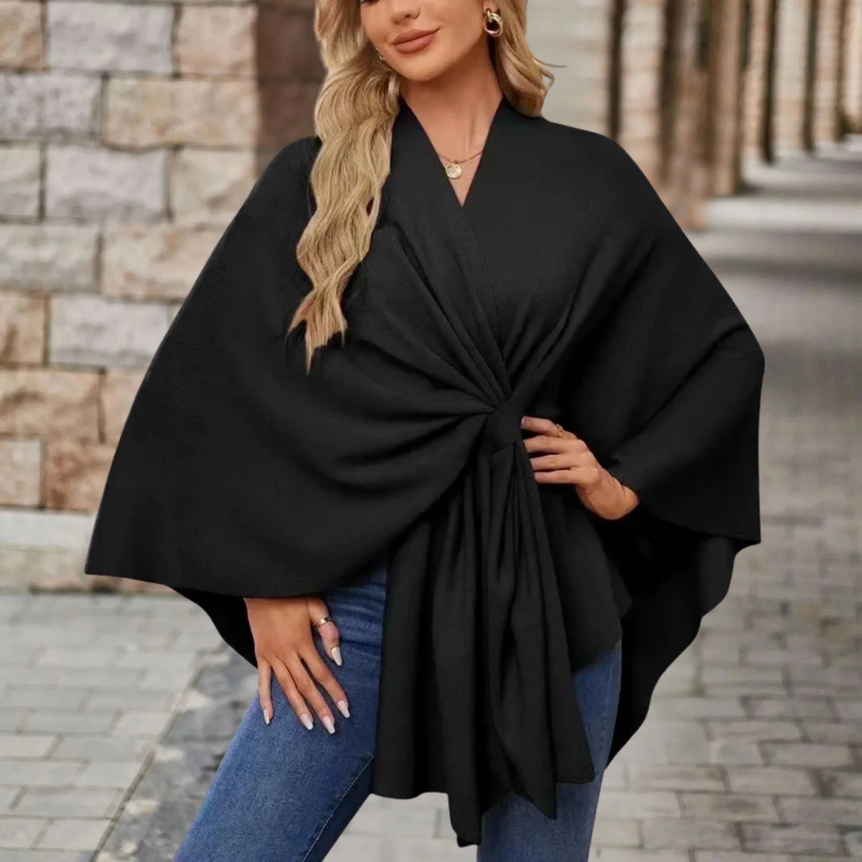 Women's Elegant Draped Poncho