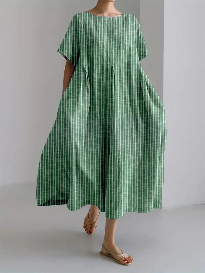 Women's Casual Long Dress with Comfortable Cut and Retro Style for Every Day