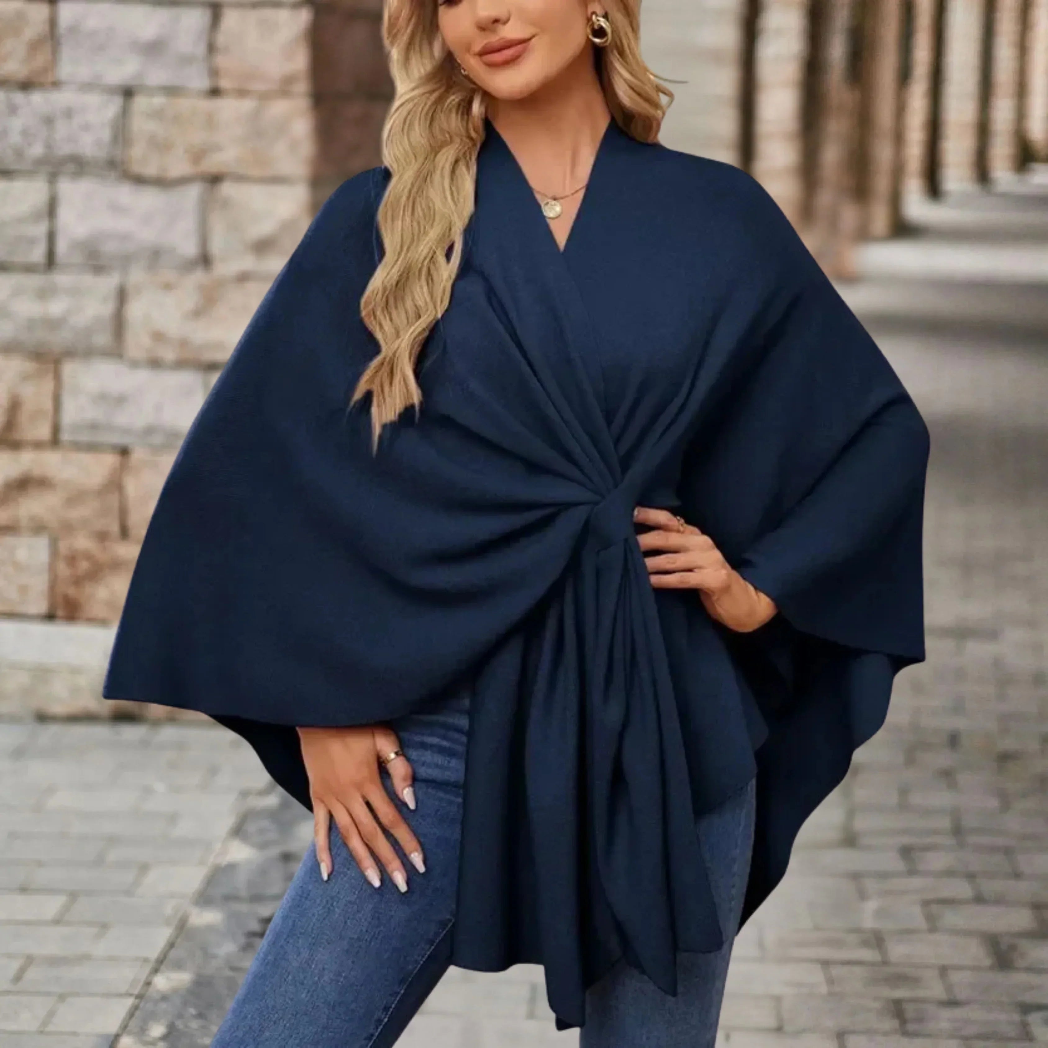 Women's Elegant Draped Poncho
