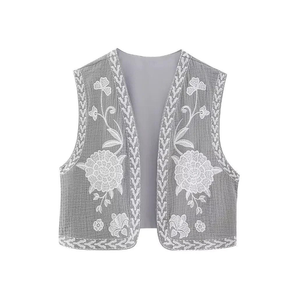 Women's Vintage Floral Boho Vest