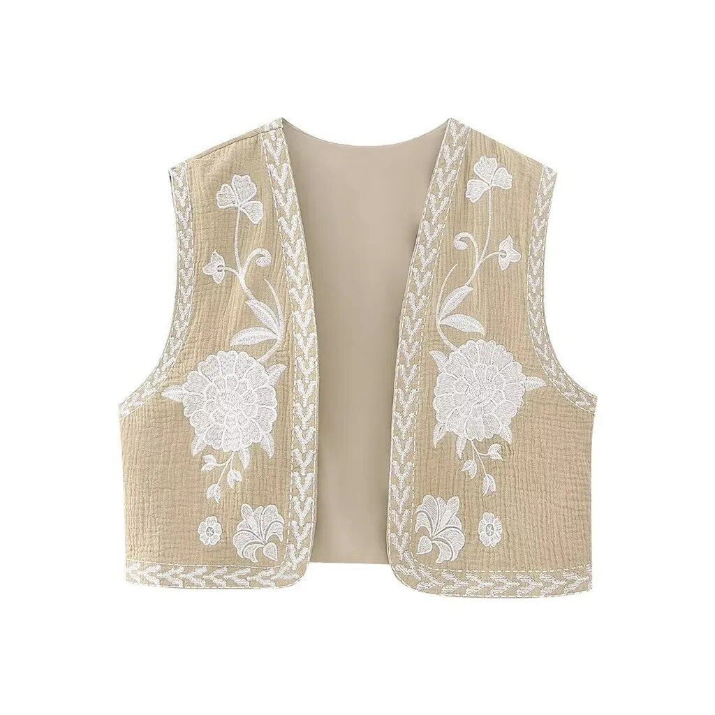 Women's Vintage Floral Boho Vest