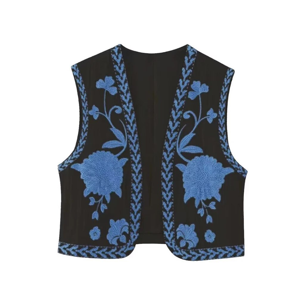 Women's Vintage Floral Boho Vest