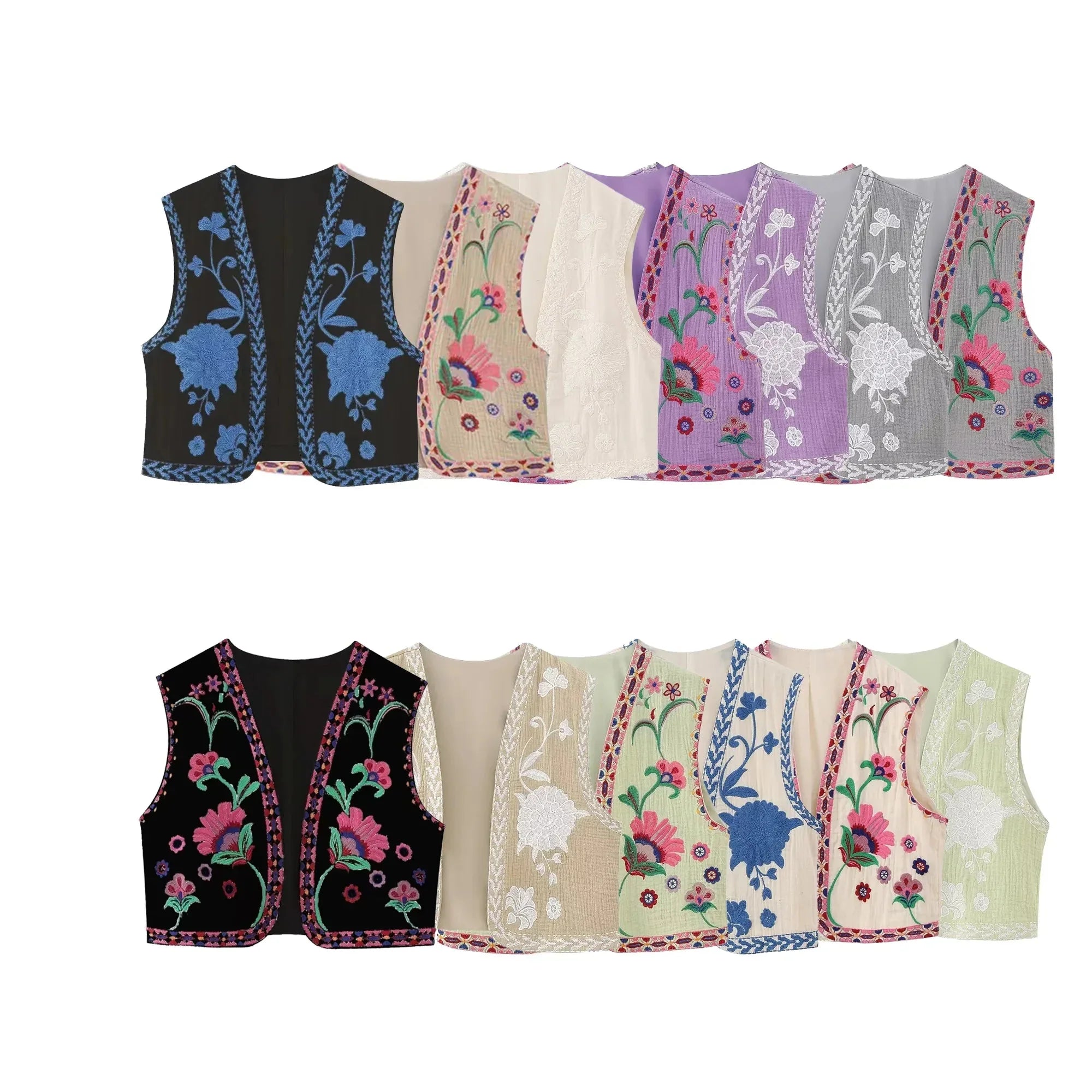 Women's Vintage Floral Boho Vest