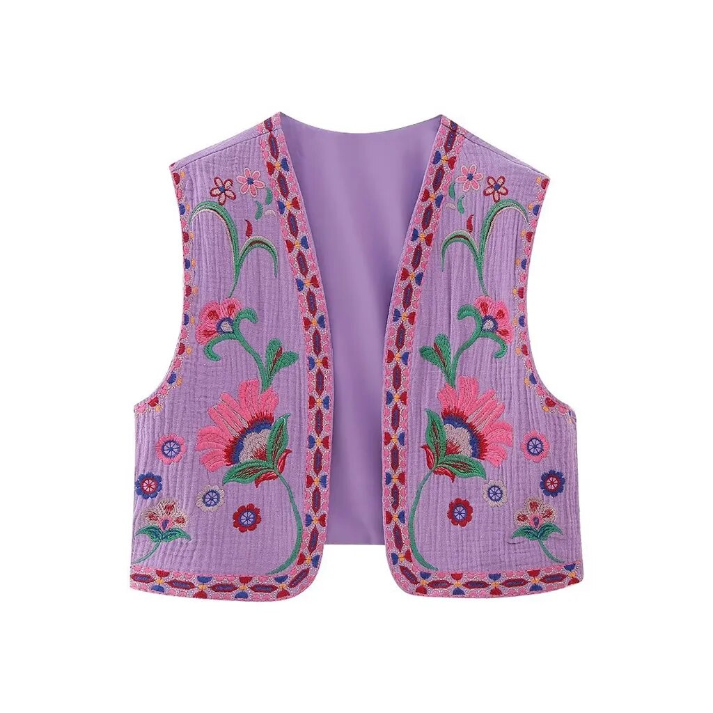 Women's Vintage Floral Boho Vest