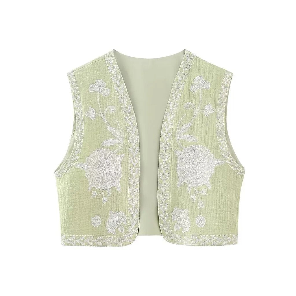 Women's Vintage Floral Boho Vest