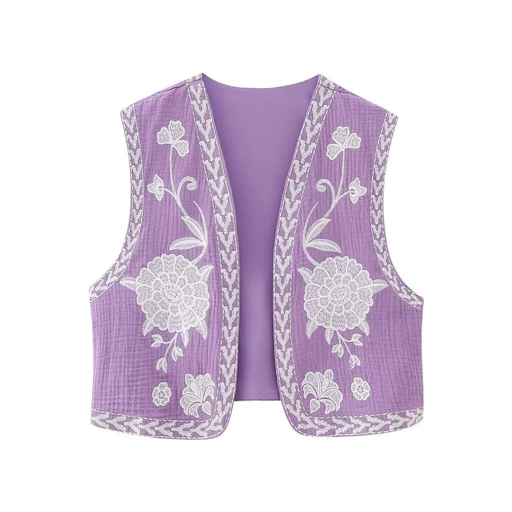 Women's Vintage Floral Boho Vest