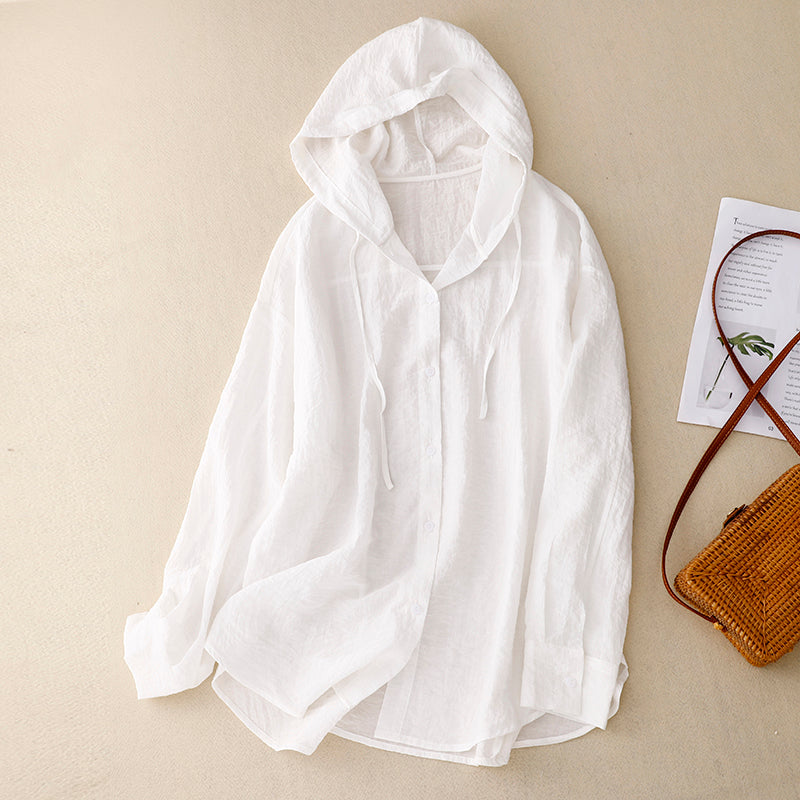 Women's Lightweight Hoodie with Buttons