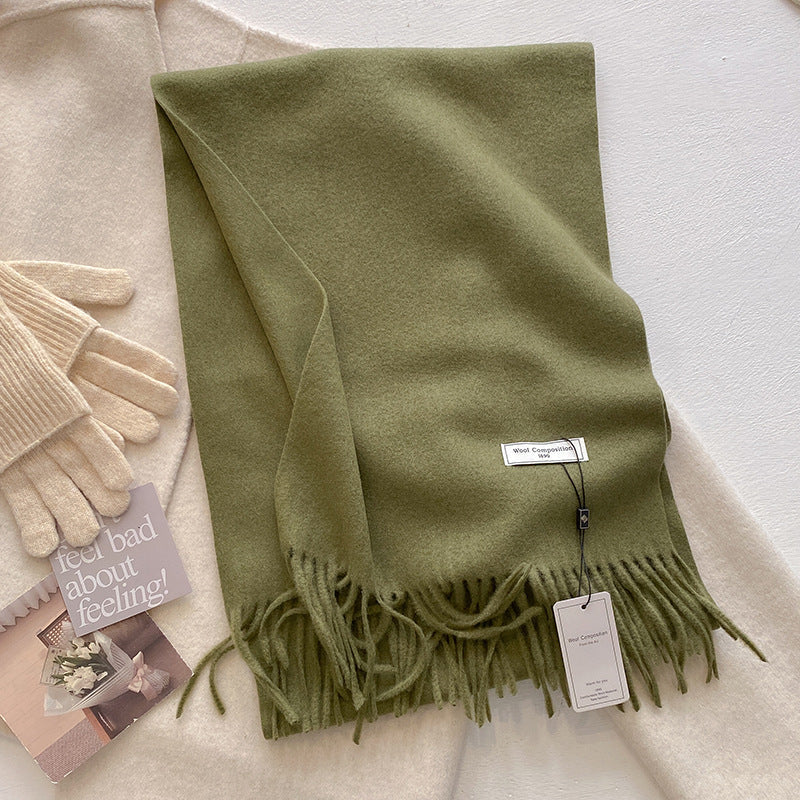 Women's Comfy Soft Plain Tassel Scarf Shawls