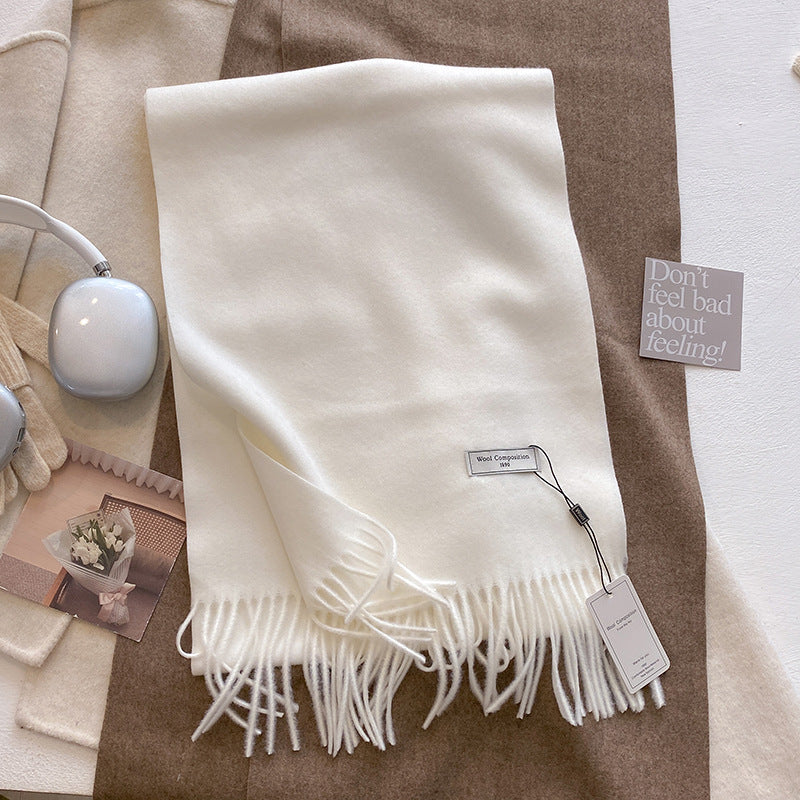 Women's Comfy Soft Plain Tassel Scarf Shawls