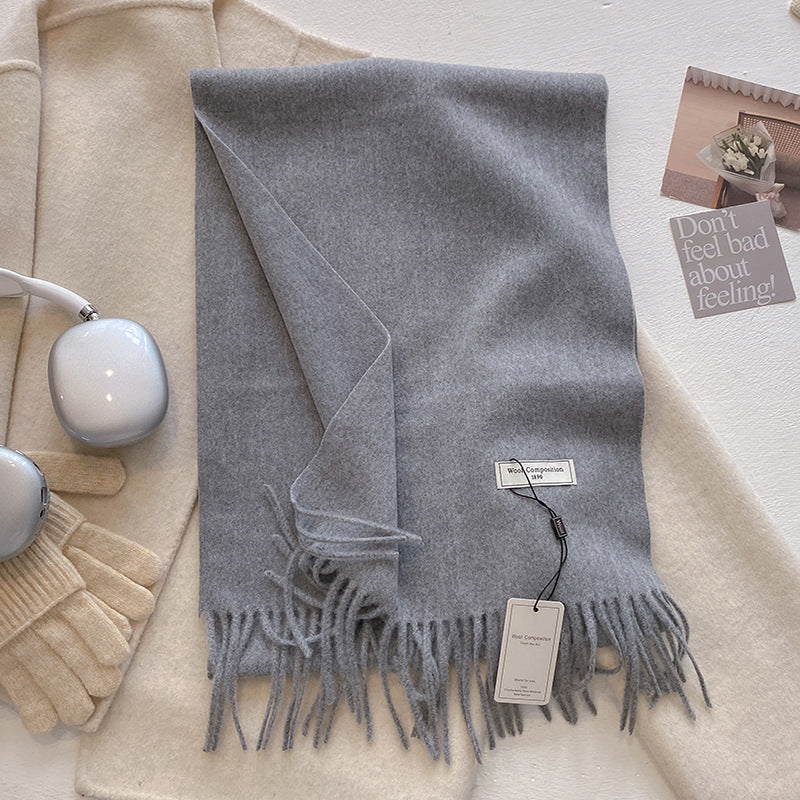 Women's Comfy Soft Plain Tassel Scarf Shawls