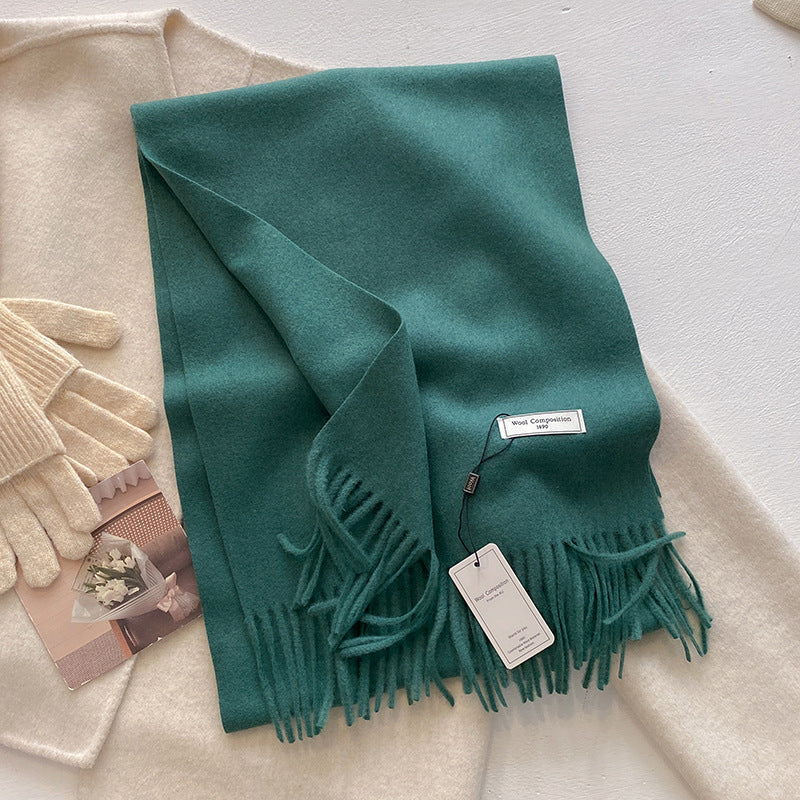 Women's Comfy Soft Plain Tassel Scarf Shawls