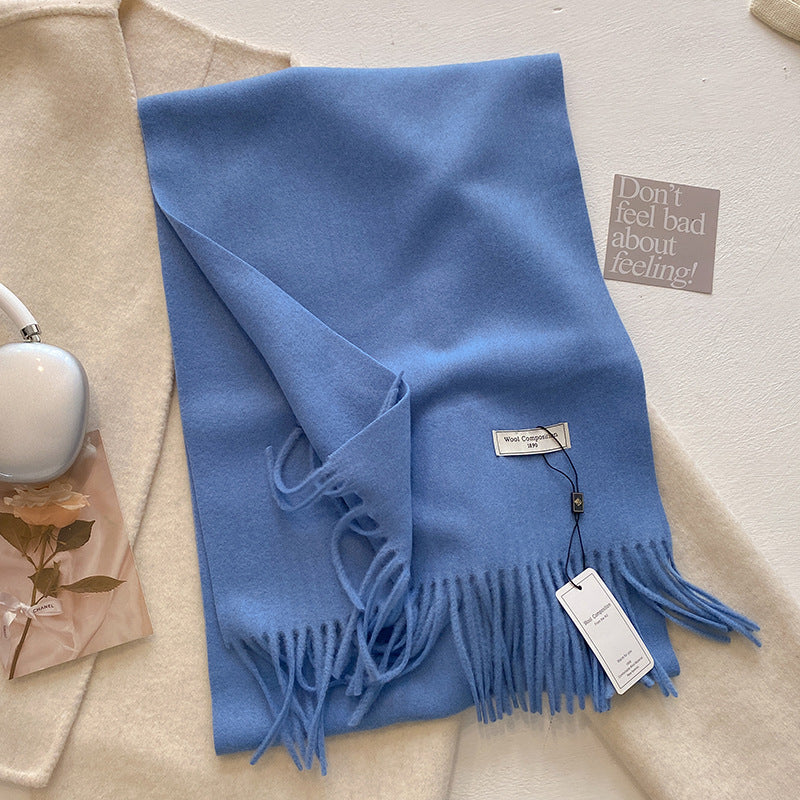 Women's Comfy Soft Plain Tassel Scarf Shawls
