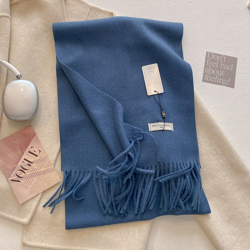 Women's Comfy Soft Plain Tassel Scarf Shawls