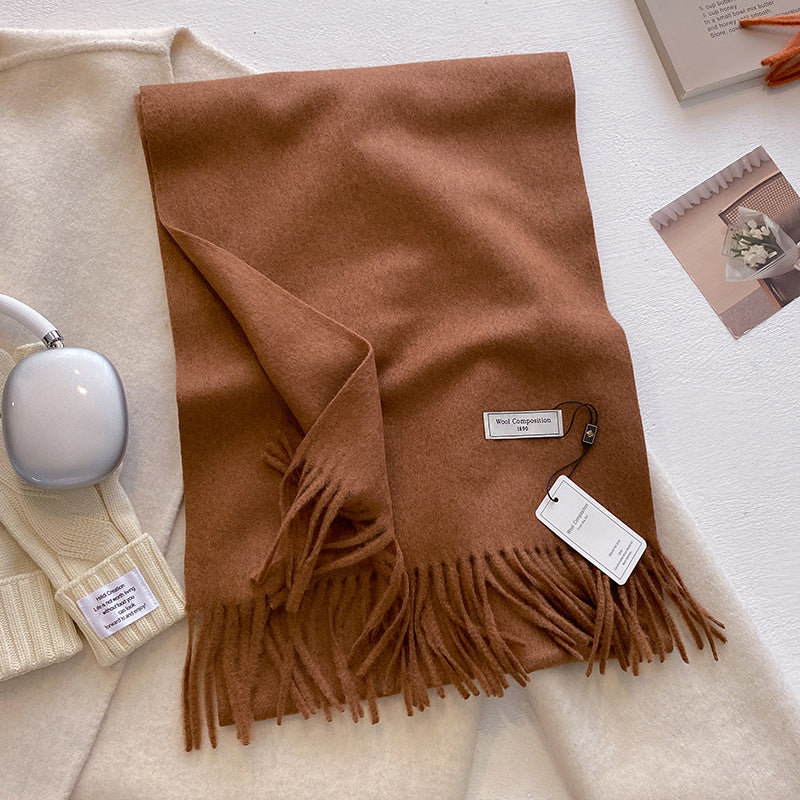 Women's Comfy Soft Plain Tassel Scarf Shawls