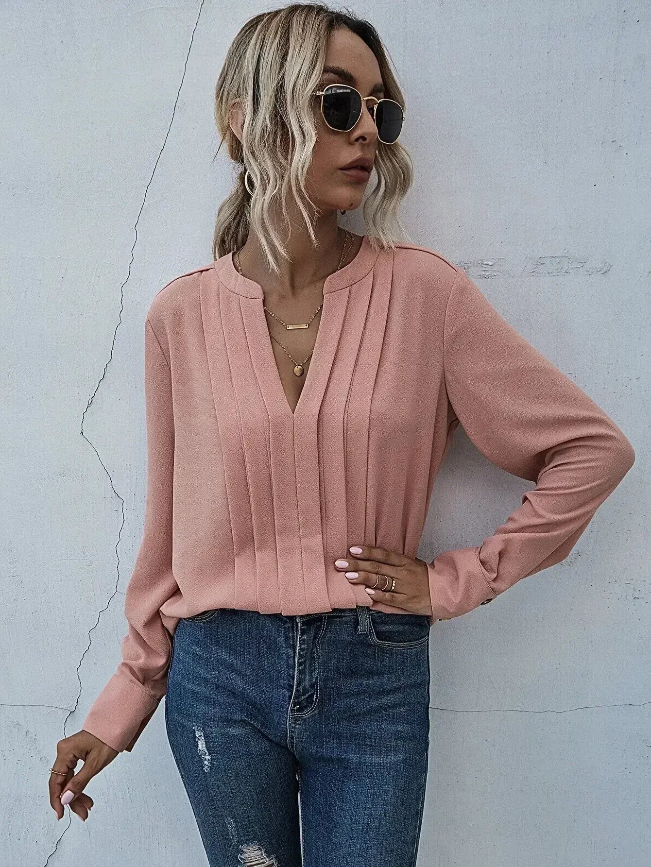 Women's Elegant Pleated Blouse