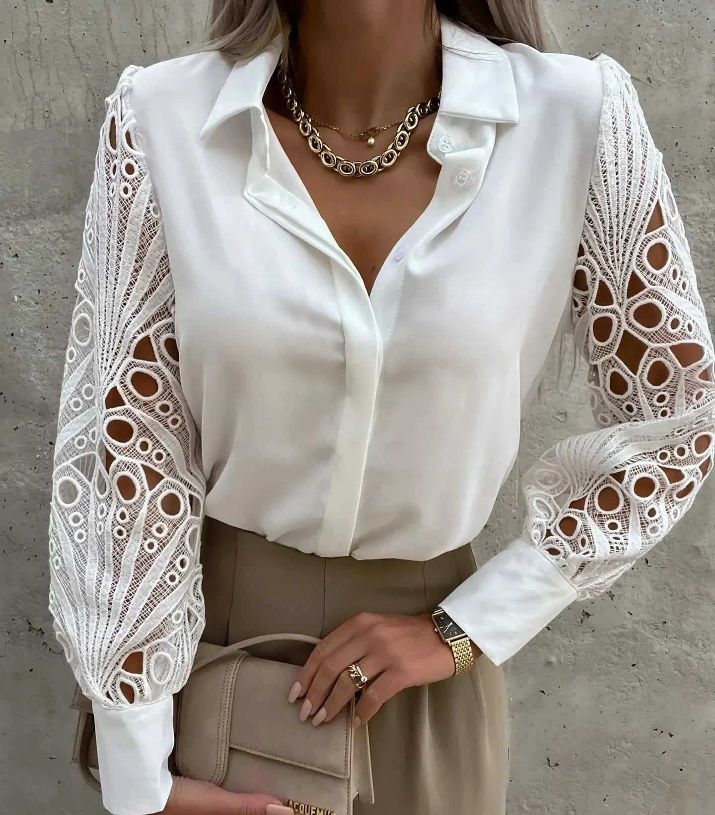 Women's Sophisticated Blouse with Exquisite Sleeves