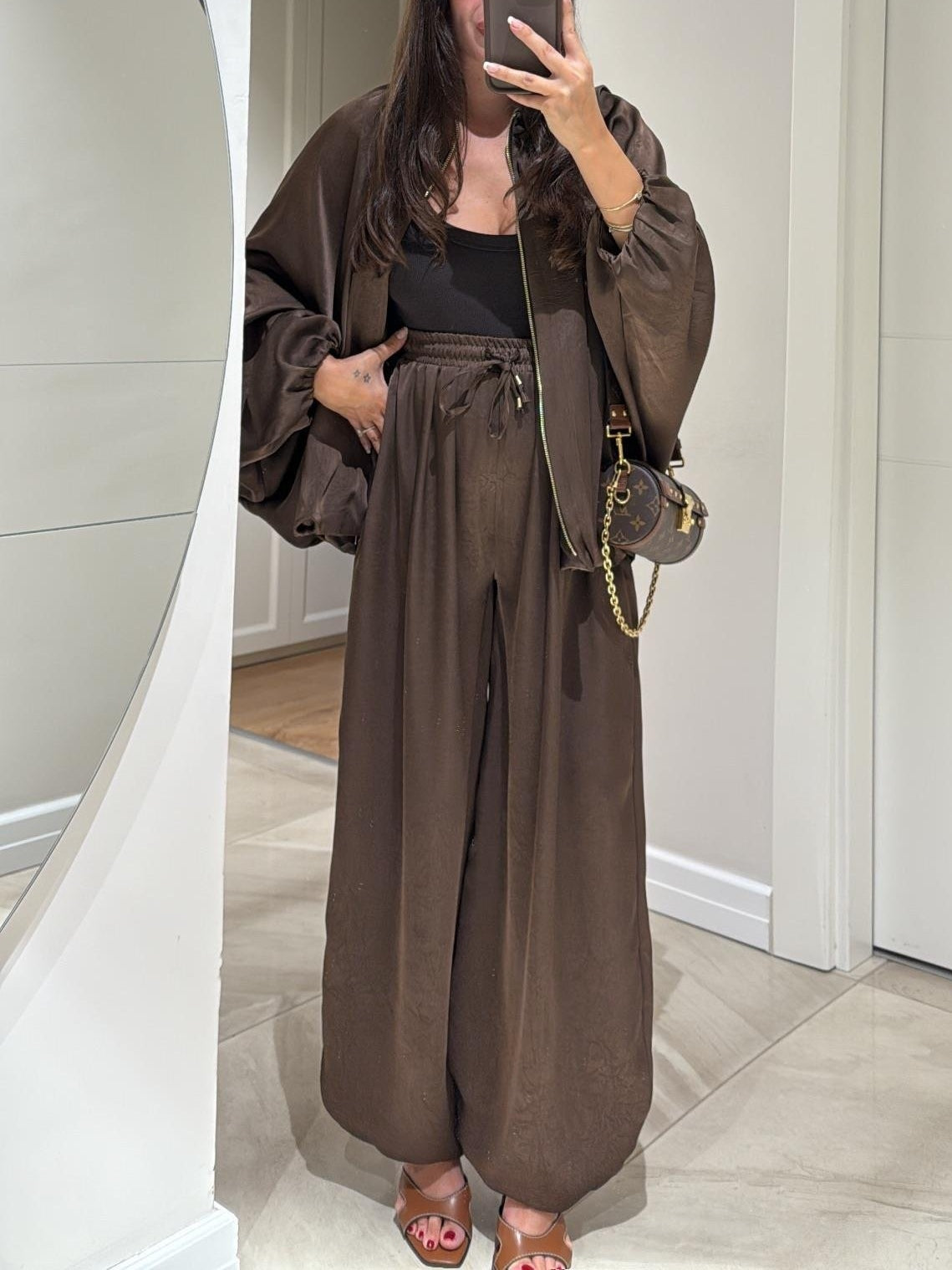 Women's Jacket + Drawstring Pants Casual Two-piece Suit