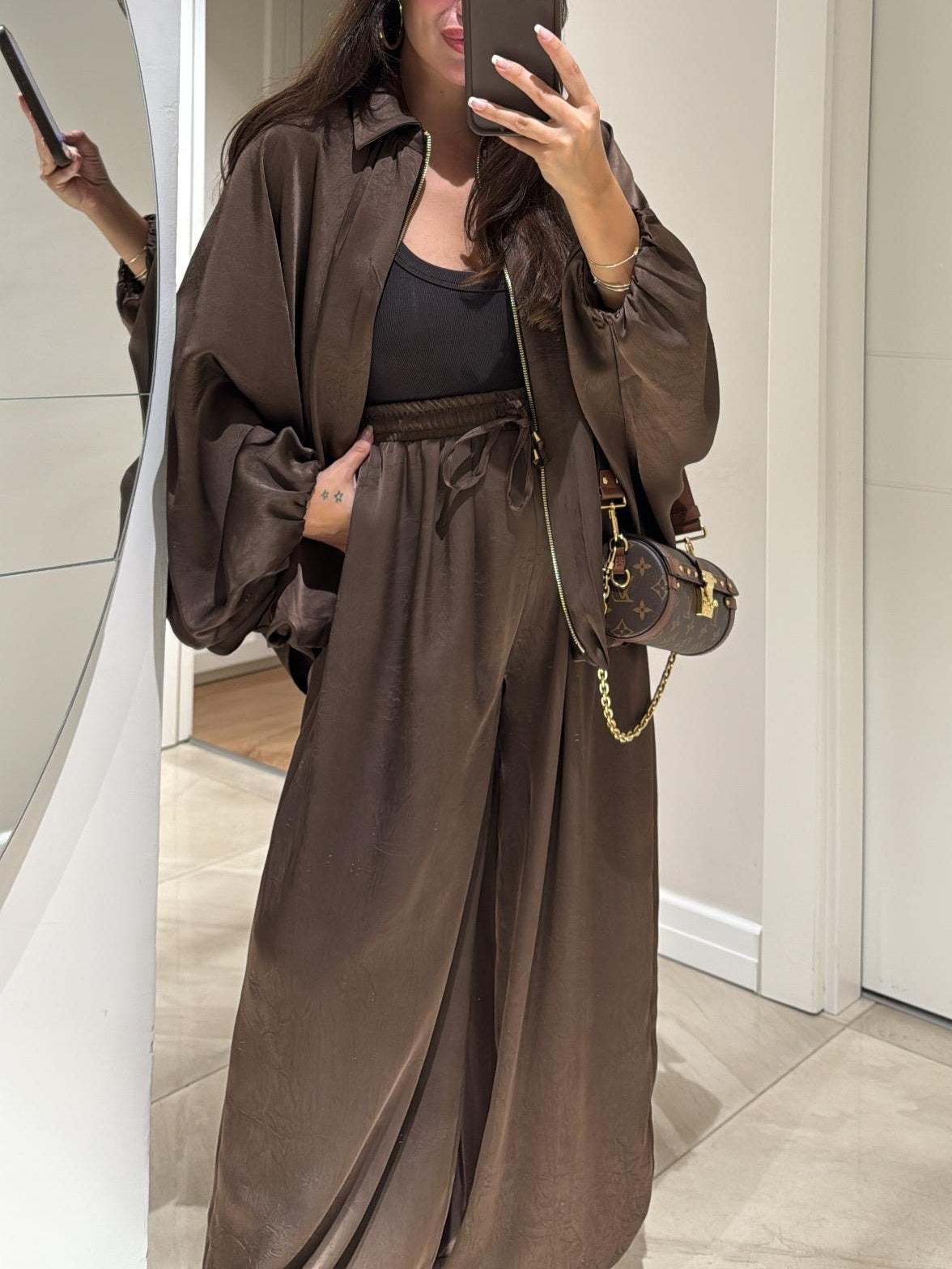 Women's Jacket + Drawstring Pants Casual Two-piece Suit