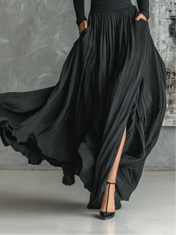 Women's Turtleneck & Pleated Skirt Set