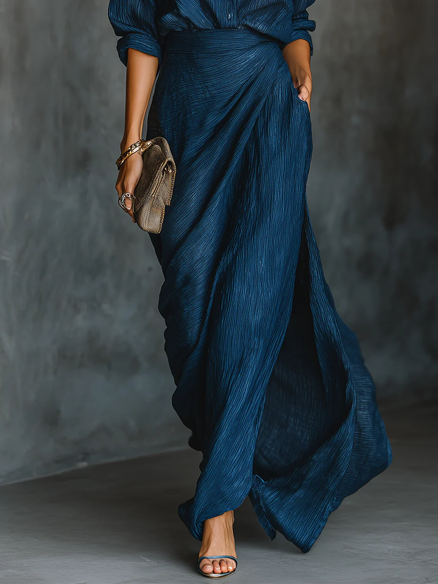 Women's Elegant Shirt & Long Skirt Set