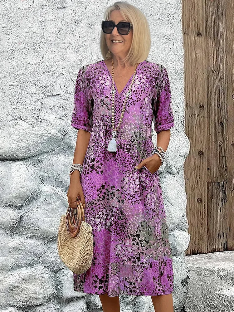 Women's Colorful Midi Dress