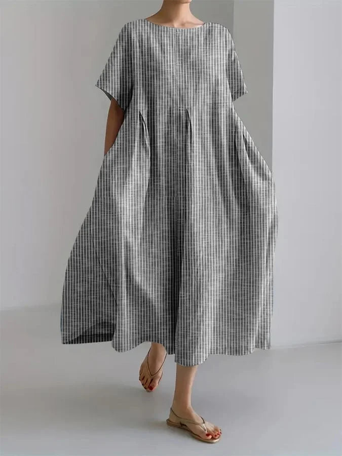 Women's Casual Long Dress with Comfortable Cut and Retro Style for Every Day
