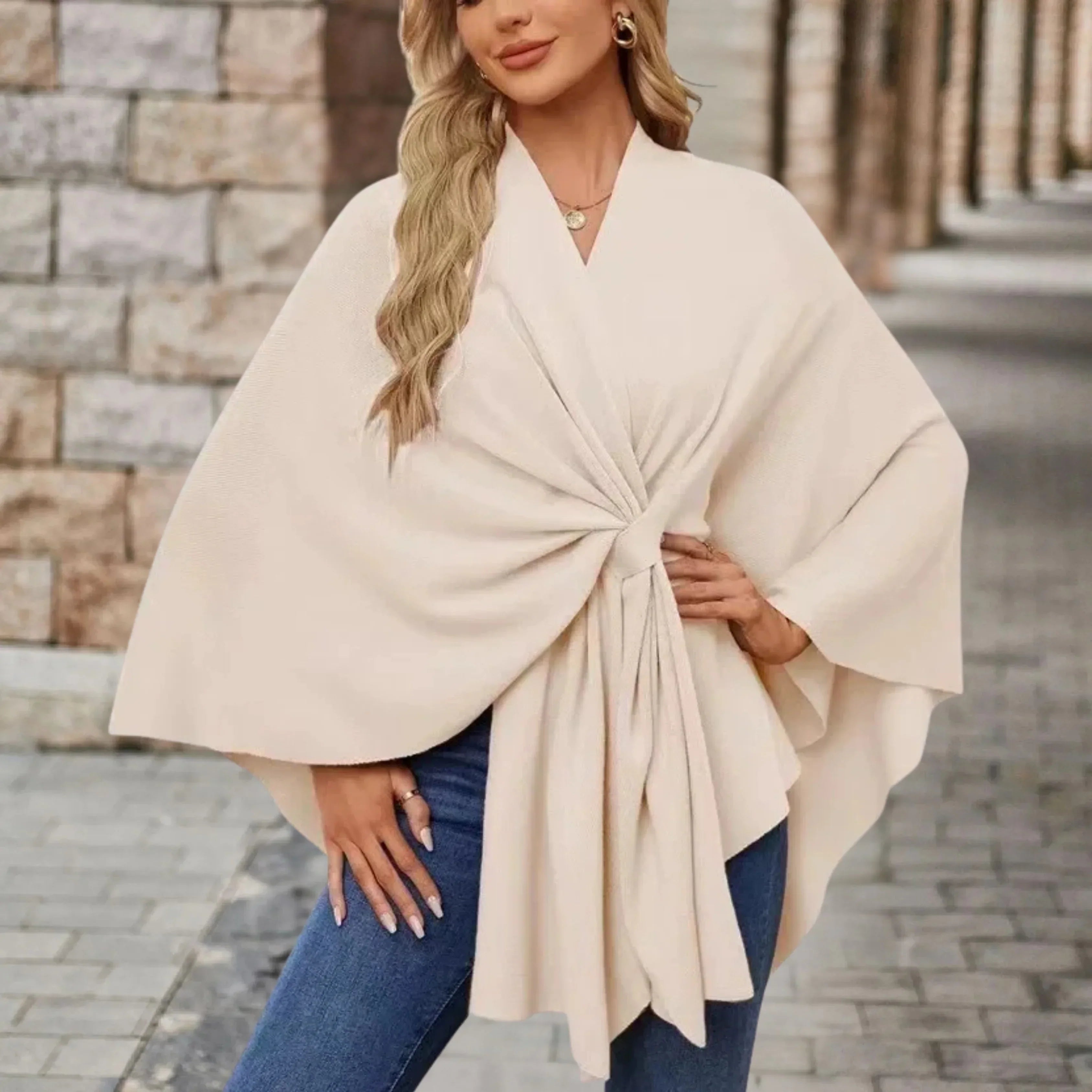 Women's Elegant Draped Poncho