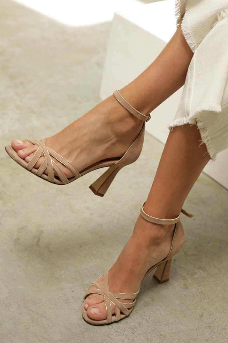 Women's Patchwork Peep Toe Heels