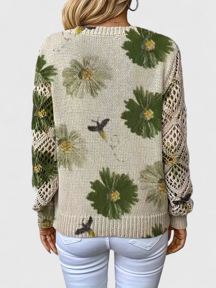 Women's Elegant Floral Pullover