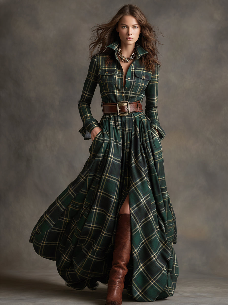 Women's Classic Button-Up Shirt Dress