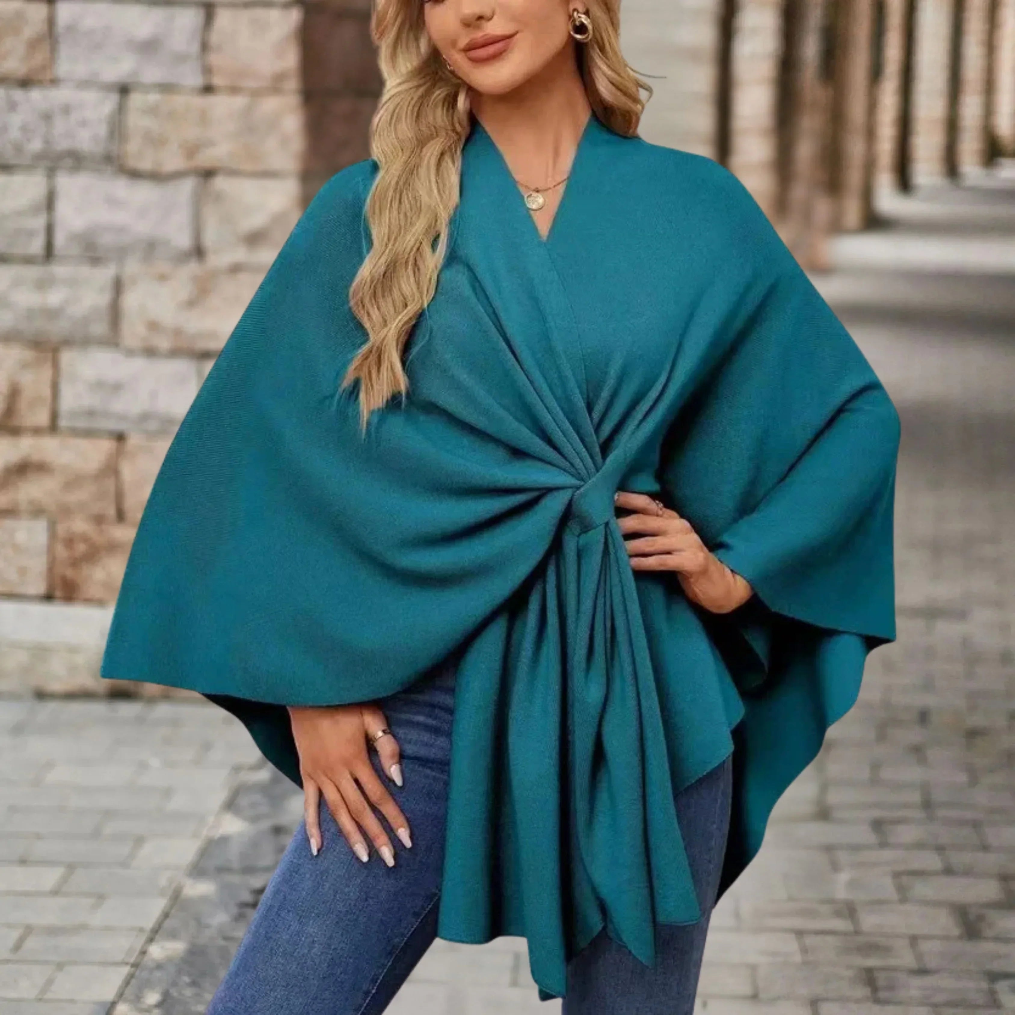 Women's Elegant Draped Poncho