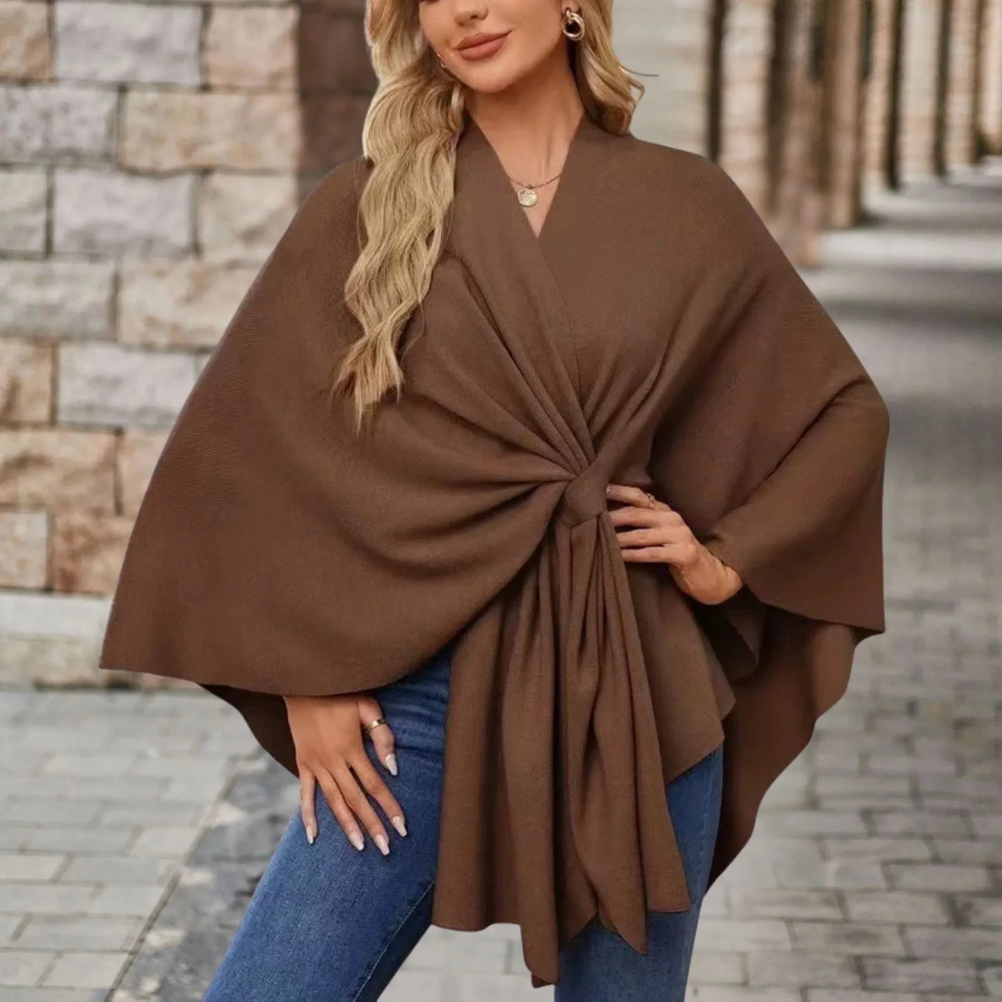 Women's Elegant Draped Poncho