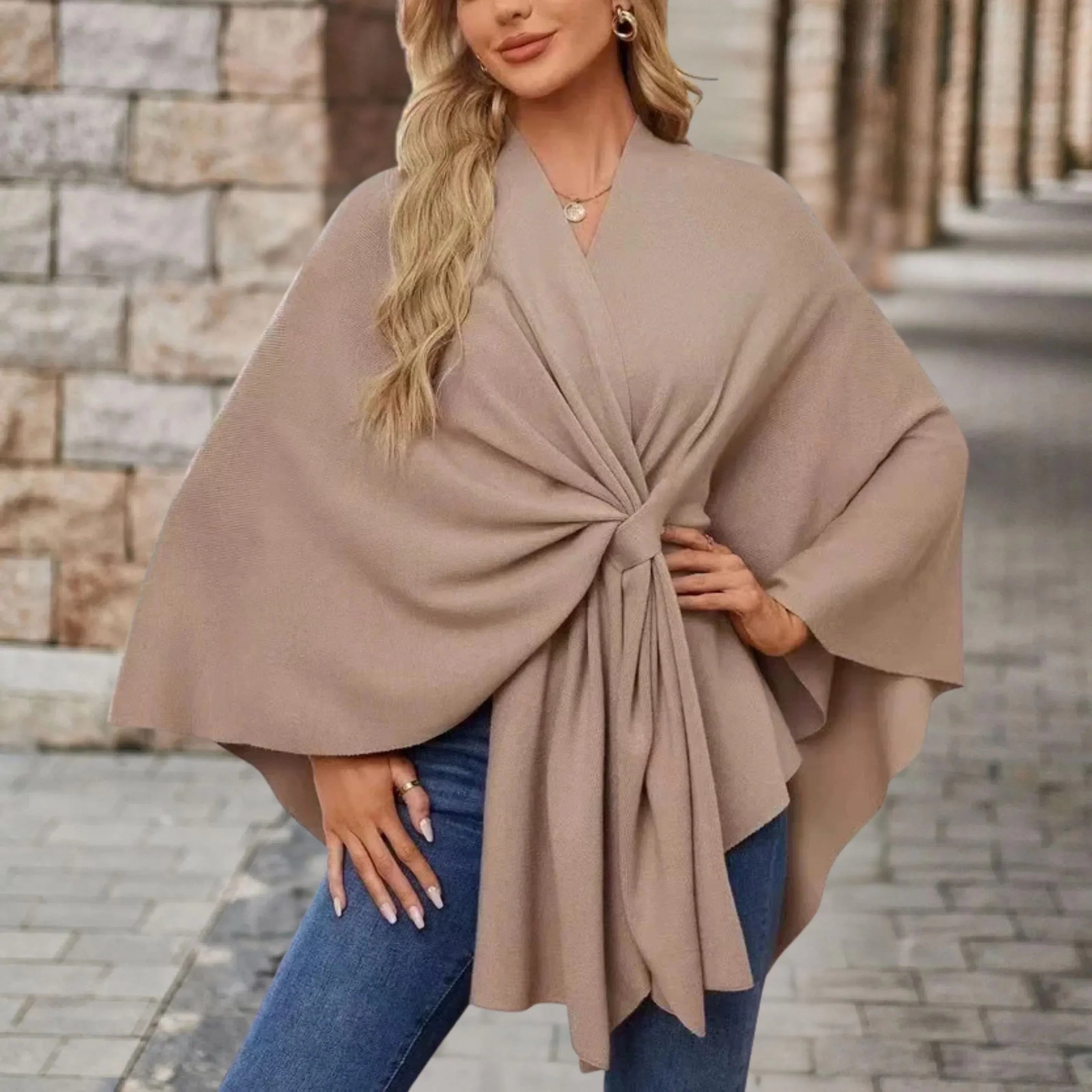 Women's Elegant Draped Poncho