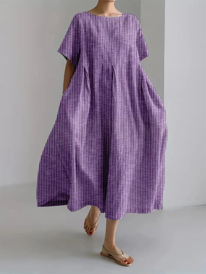 Women's Casual Long Dress with Comfortable Cut and Retro Style for Every Day