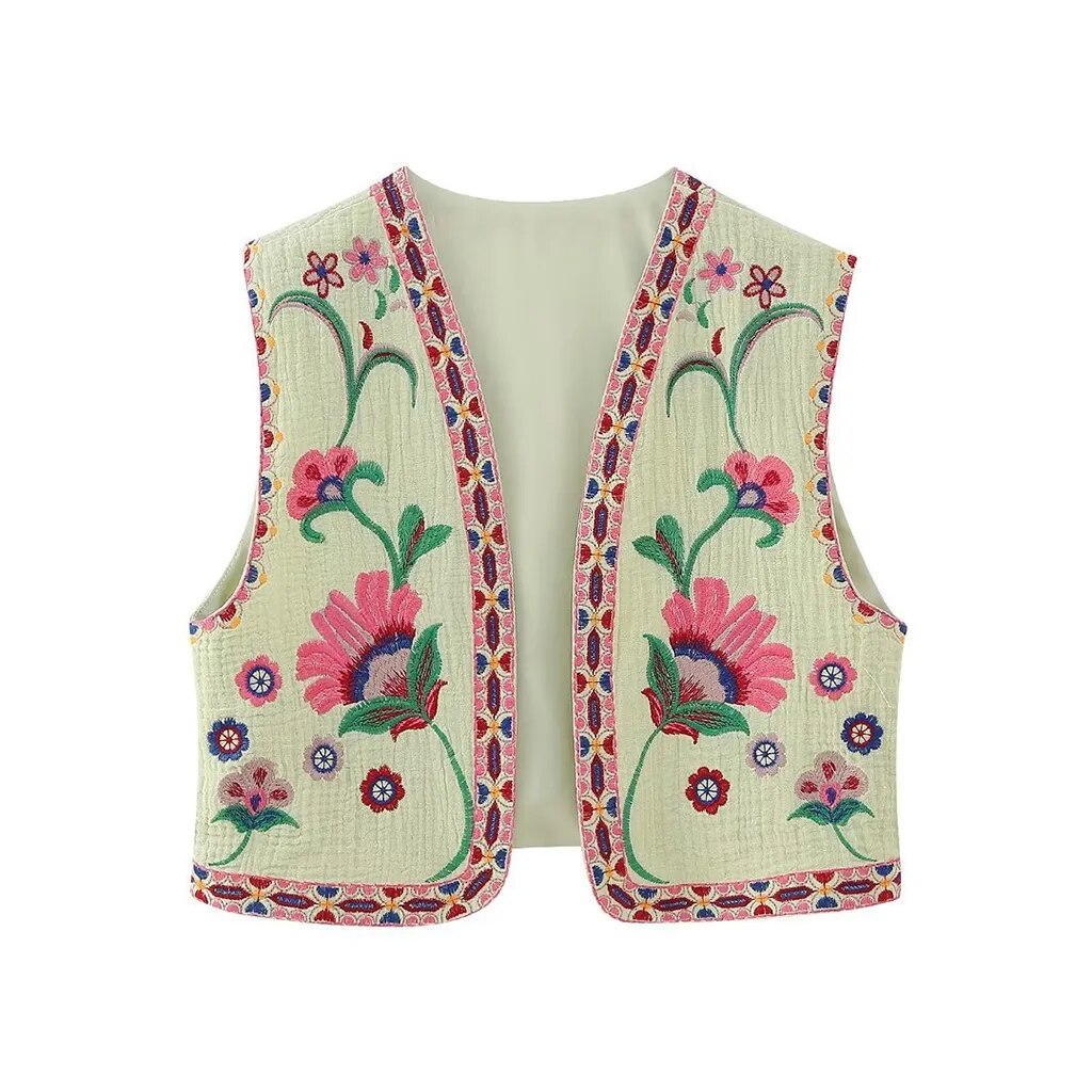 Women's Vintage Floral Boho Vest