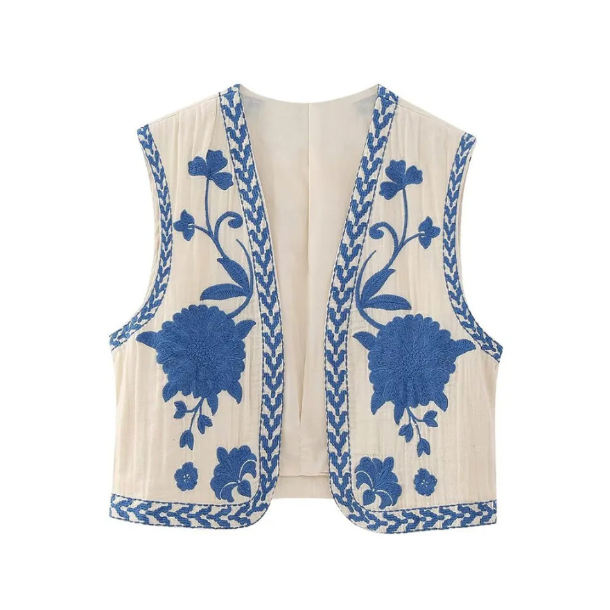 Women's Vintage Floral Boho Vest