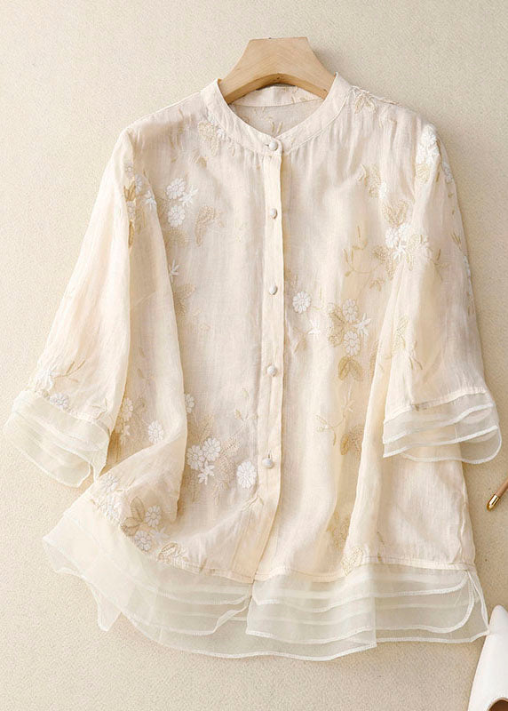 Women's Chic Blouse with Floral Accents