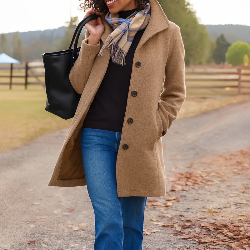 Women's Classic Coat with Buttons