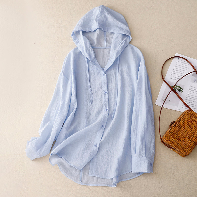 Women's Lightweight Hoodie with Buttons