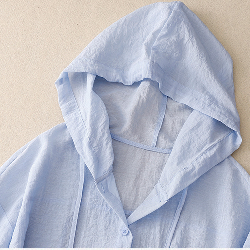 Women's Lightweight Hoodie with Buttons