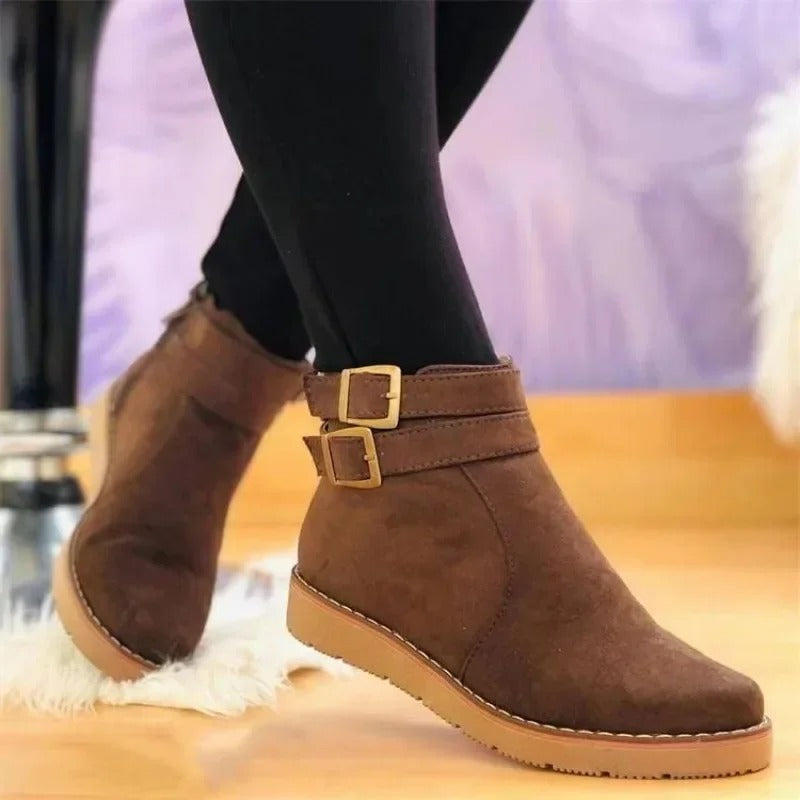 Women’s Ankle Boots with Double Buckle