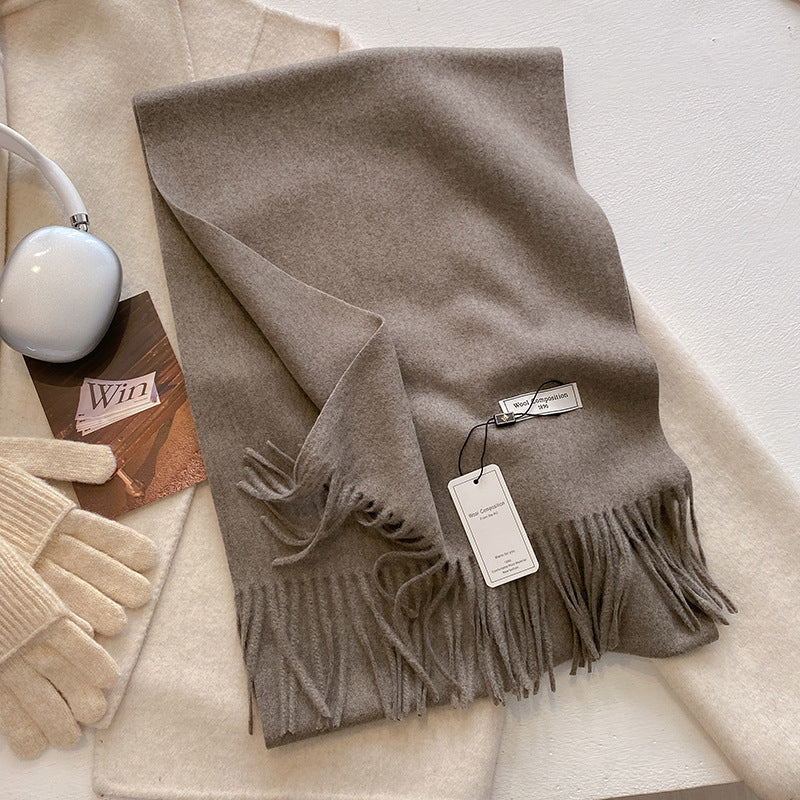 Women's Comfy Soft Plain Tassel Scarf Shawls